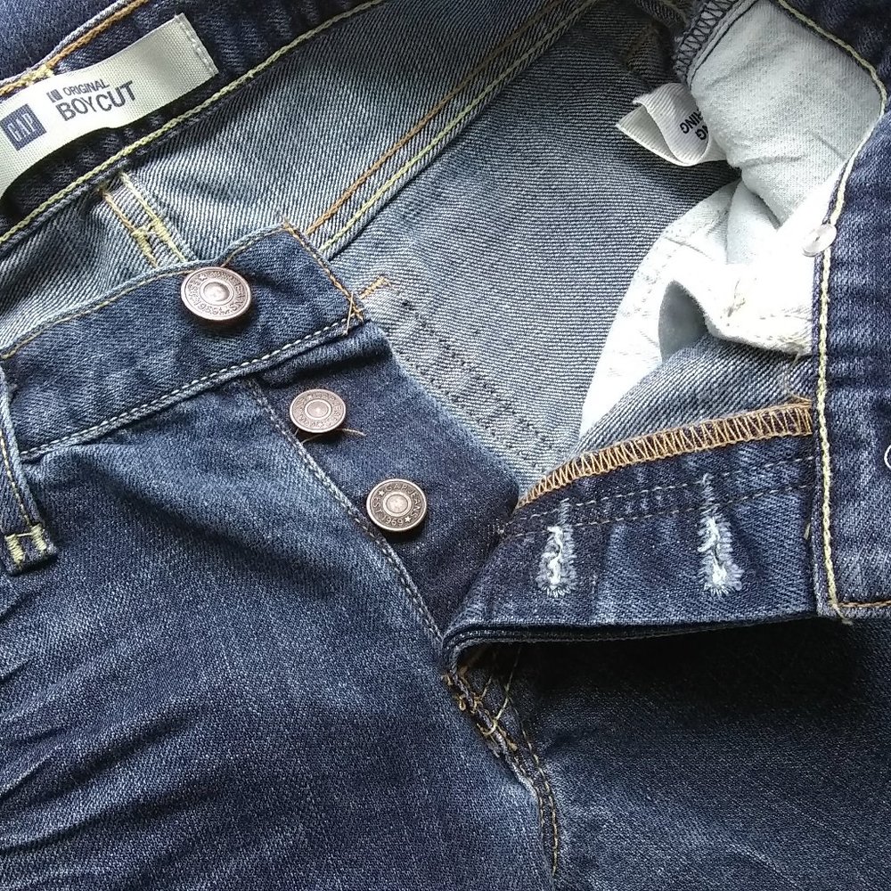 SOLD ~ GAP Original Boy Cut Button Fly Blue Jeans - Picture 7 of 8